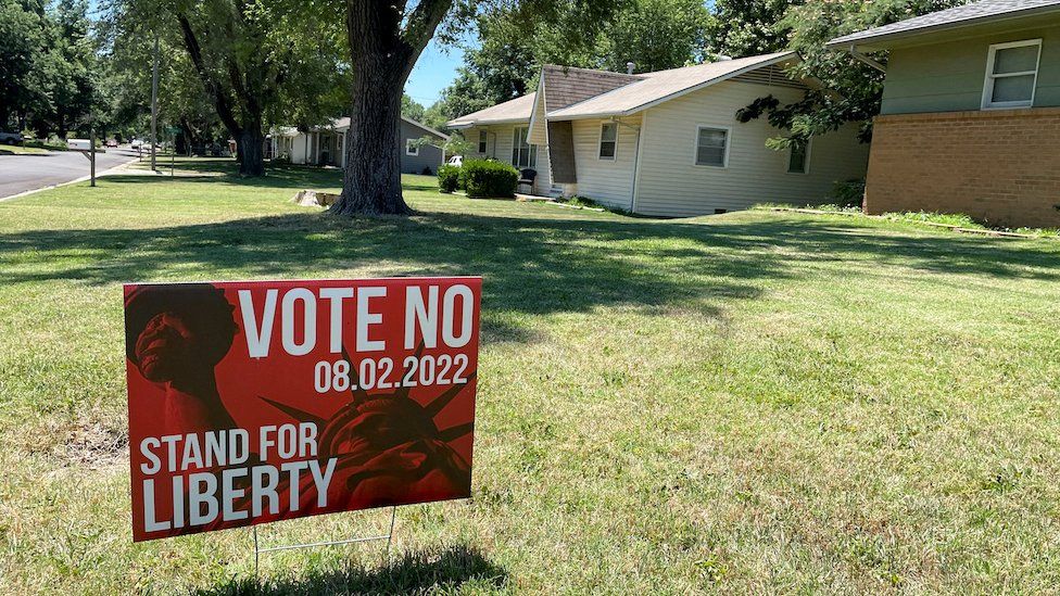 Kansas "vote no" sign